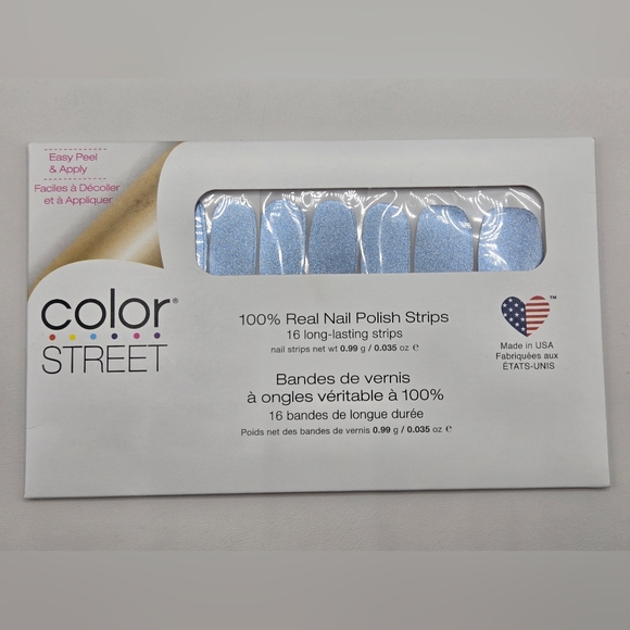 Color Street Party Glower Shimmering Blue Nail Polish Strips - Picture 2 of 4